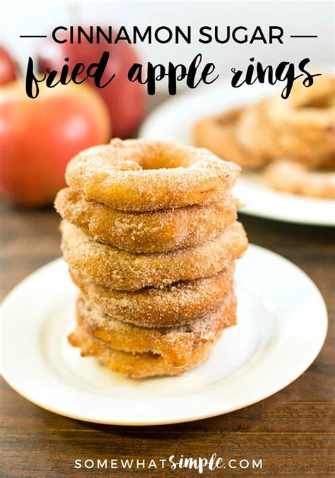 Cinnamon Sugar Fried Apple Rings - An Easy Recipe by Somewhat Simple