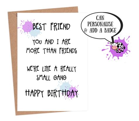 Birthday Card Funny Best Friend Funny Best Friend Birthday - Etsy Singapore