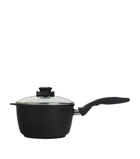 Swiss Diamond black Induction Non-Stick Saucepan (20cm) | Harrods UK