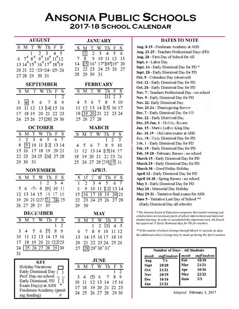 Ansonia Public Schools Calendars – Connecticut