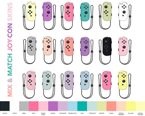 Nintendo Switch Mix & Match Joy-con Skins Solid Color Joycon - Etsy