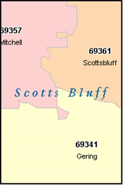 SCOTTS BLUFF County, Nebraska Digital ZIP Code Map