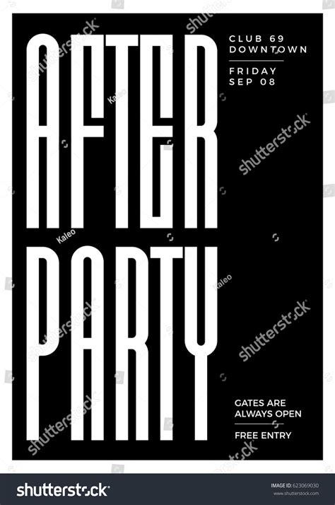 Beautiful After Party Poster Template Typographical Stock Vector ...