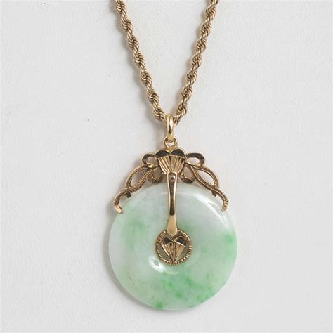 Chinese Jade 14k Necklace | Witherell's Auction House