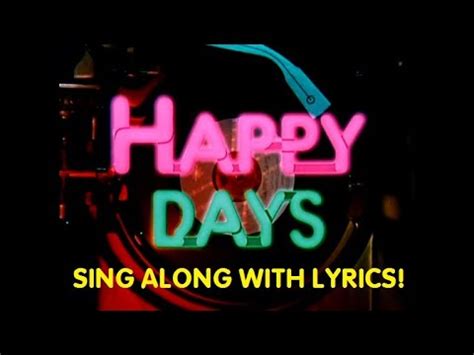 Happy Days theme song - lyrics on screen - YouTube