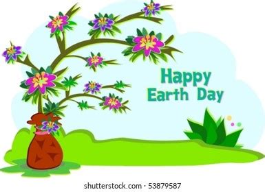 Earth Day Tree Vector Stock Vector (Royalty Free) 53879587 | Shutterstock