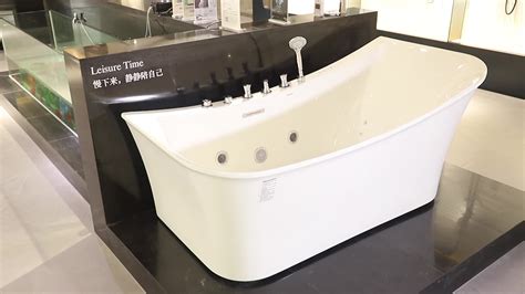 Acrylic Deep Jetted Whirlpool Massage Large Soak Spa Tub Indoor Bathtub With Tv - Buy Bath Tubs ...