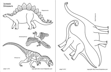 Jurassic Dinosaurs | Free Printable Templates & Coloring Pages | FirstPalette.com