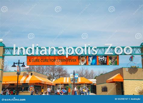 Entrance To The Indianapolis Zoo Editorial Photography - Image: 55398747