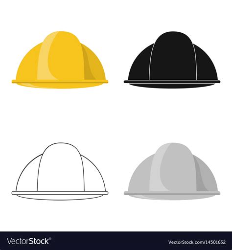 Construction helmet icon in cartoon style isolated