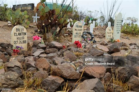 Editorial Use Graves Of Ok Corral Gunfight Participants Boothill Graveyard Tombstone Arizona ...