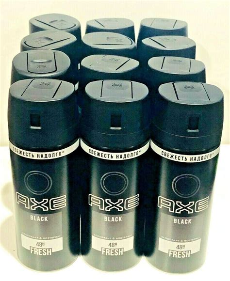 AXE BODY SPRAY BLACK 48 HOURS FRESH 12 PIECES 97 G 150 ML | eBay