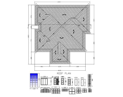 House roof plan in DWG file - Cadbull