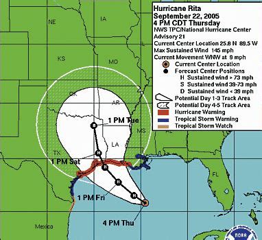 MAP of Hurricane Rita’s route through Texas – Star-Courier News