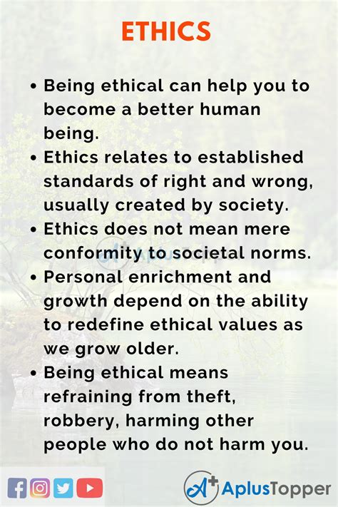 Ethics Essay | Essay on Ethics for Students and Children in English - A Plus Topper