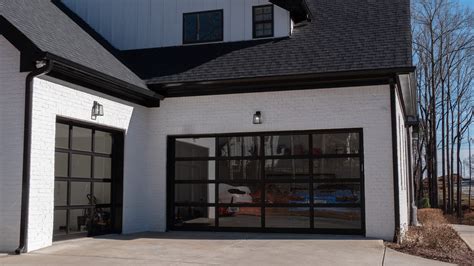 Modern Farmhouse Black Glass Garage Door Buford GA