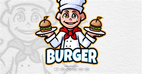 Burger Chef Food Logo, Graphic Templates - Envato Elements