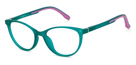 Green Cat Eye Full Rim Kid Eyeglasses by Lenskart Junior-147228