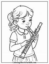 Clarinet Coloring Pages Free To Print  Sheets For Kids sketch template