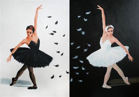 BLACK AND WHITE SWAN. BALLET. DIPTYCH Painting by Svetlana Samovarova ...