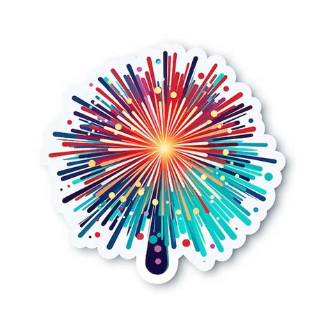 Premium AI Image | New year sticker with fireworks on white isolated ...