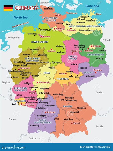 Vector Map of Germany with Detailed Administrative Divisions and ...