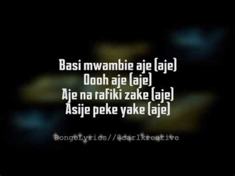 Alikiba Aje lyrics 2 - YouTube