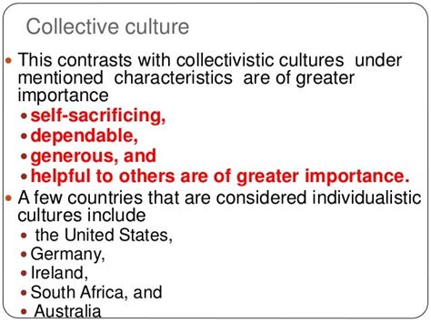 Individualistic Cultures