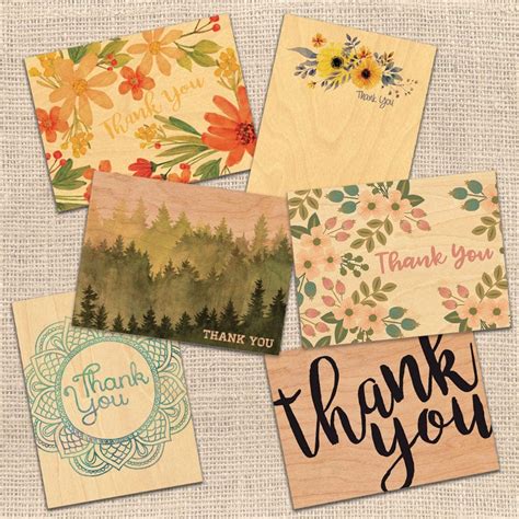 Thank You Cards - Boxed set of 10 | Cards of Wood