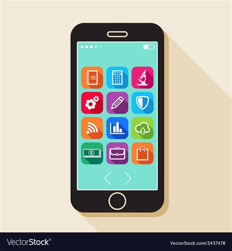 With a mobile phone flat icons for web and mobile Vector Image