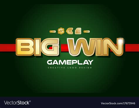 Big win word text logo banner postcard design Vector Image