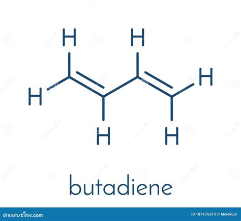 Polybutadiene Butadiene Rubber Polymer, Chemical Structure. Used In Manufacture Of Tires, Golf ...