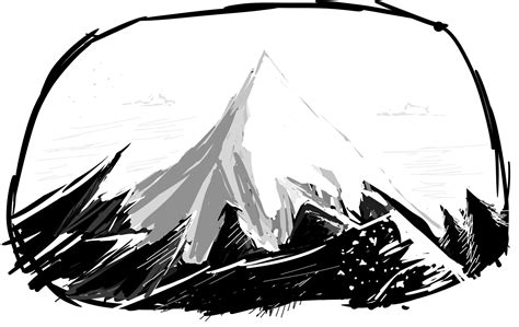 Black And White Mountain Sketch at PaintingValley.com | Explore ...