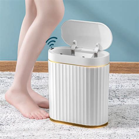 Smart Sensor Trash Can For Kitchen Garbage Tin For Bathroom Light Luxu ...