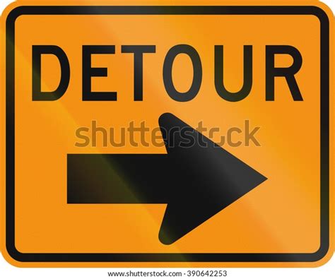 United States Mutcd Road Sign Detour Stock Illustration 390642253