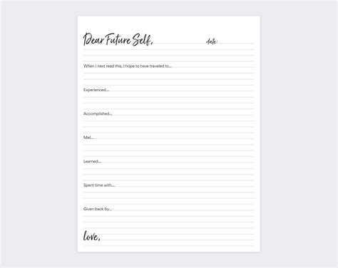 Letter to Future Self PDF Printable DIGITAL DOWNLOAD - Etsy Canada ...