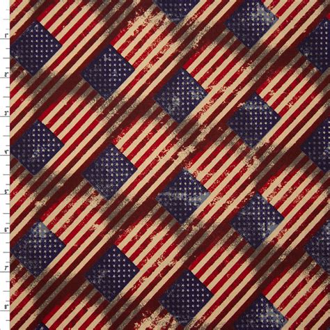 Cali Fabrics Patriotic Flag Print 48475 Quilter's Cotton Fabric by the Yard