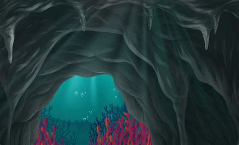 Nature Scene Of Cave Under The Sea Stock Clipart | Royalty-Free | FreeImages
