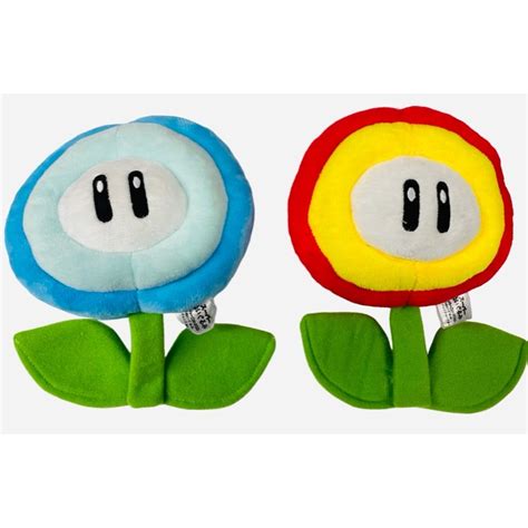 Super Mario Plush Fire Flower & Ice Flower - 7 inch Mario Plush Toy