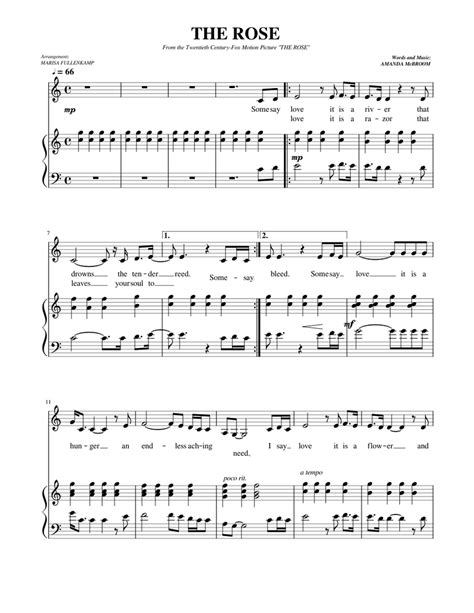 The Rose sheet music for Piano, Voice download free in PDF or MIDI