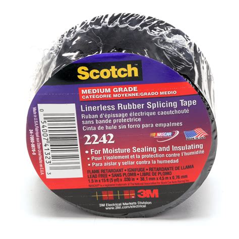 3M™ Linerless Electrical Rubber Tape 2242, 1-1/2 in x 15 ft, Black, 1 ...