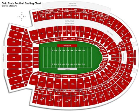 Ohio Stadium Seating Chart with Rows and Seat Numbers, Tickets Price ...