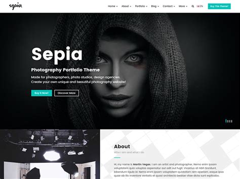 Sepia - Photography Portfolio HTML Website Template by Themetorium on Dribbble