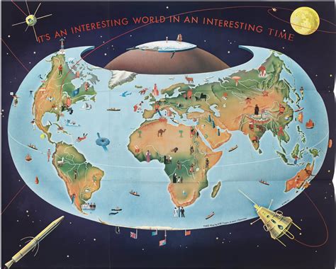 1959 Robert M. Chapin map of “an interesting world in an interesting time” - Rare & Antique Maps