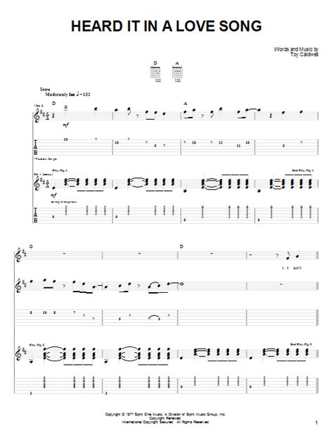 Heard It In A Love Song by Marshall Tucker Band - Easy Guitar Tab - Guitar Instructor