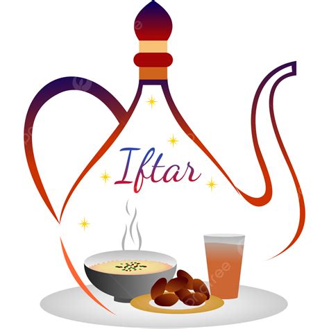 Soup Clipart PNG Images, Iftar Ramadan With Tea Soup And Kurma Illustration, Iftar, Ramadan ...