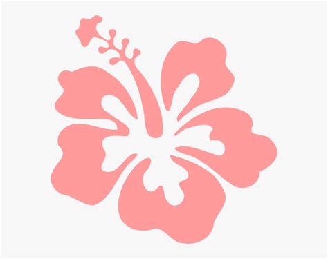 Hibiscus Clipart Coral - Transparent Background Hawaiian Flower Clipart ...