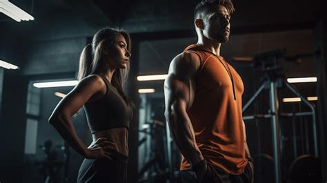 Premium AI Image | Fit people in a gym Doing exercise