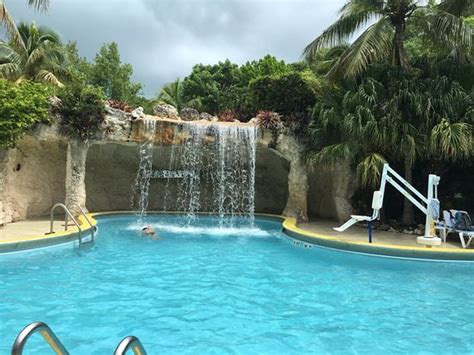 a beautiful shot of the children pool. The adult pool is on the other side with its own waterfal ...