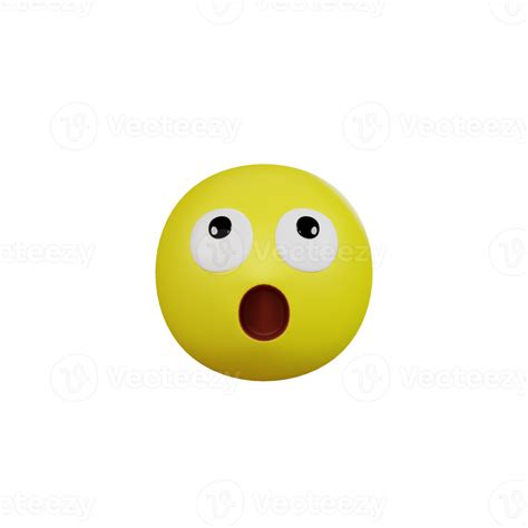 Emoji yellow face and emotion with surprised and excited. Facial expression. 21312679 PNG